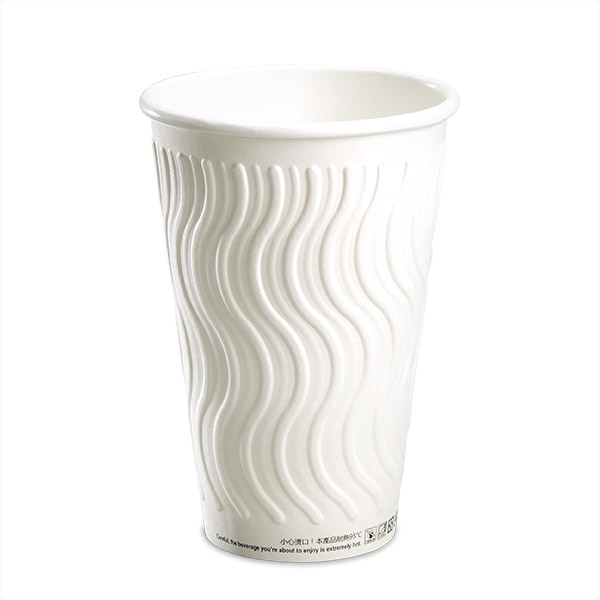 16oz (Wave) Embossed Double Wall Hot Cups