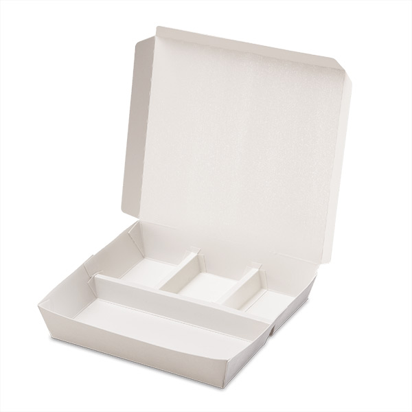 Large 4 Compartment Paper Lunch Box