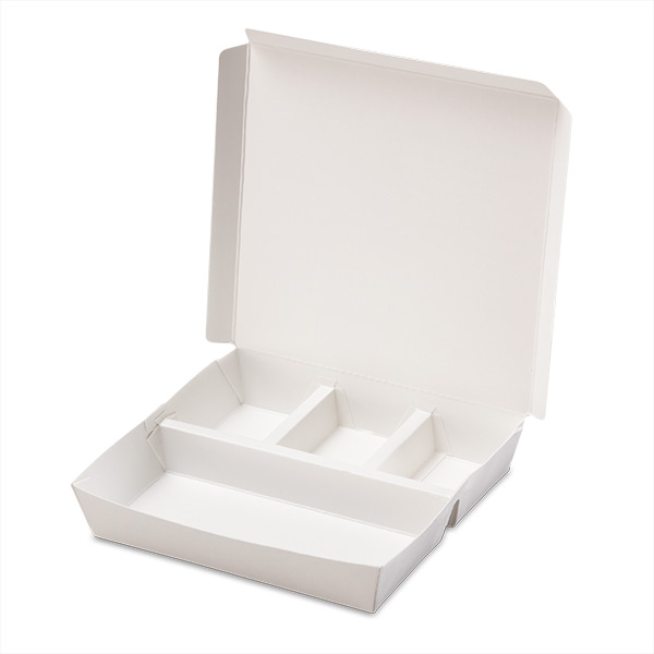 New 4 Compartment Paper Lunch Box